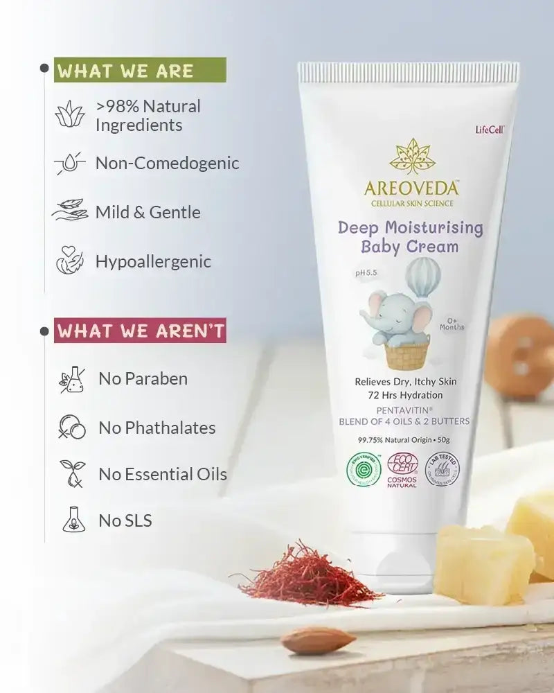AreoVeda Deep Moisturising Baby Cream with product details