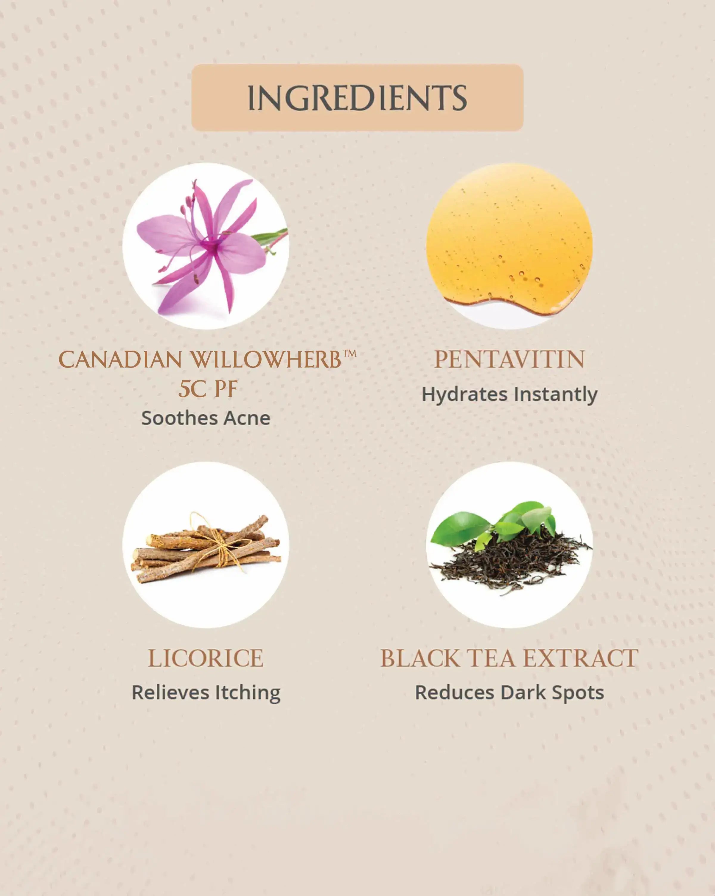 Ingredients in a Moisturizing spray lotion