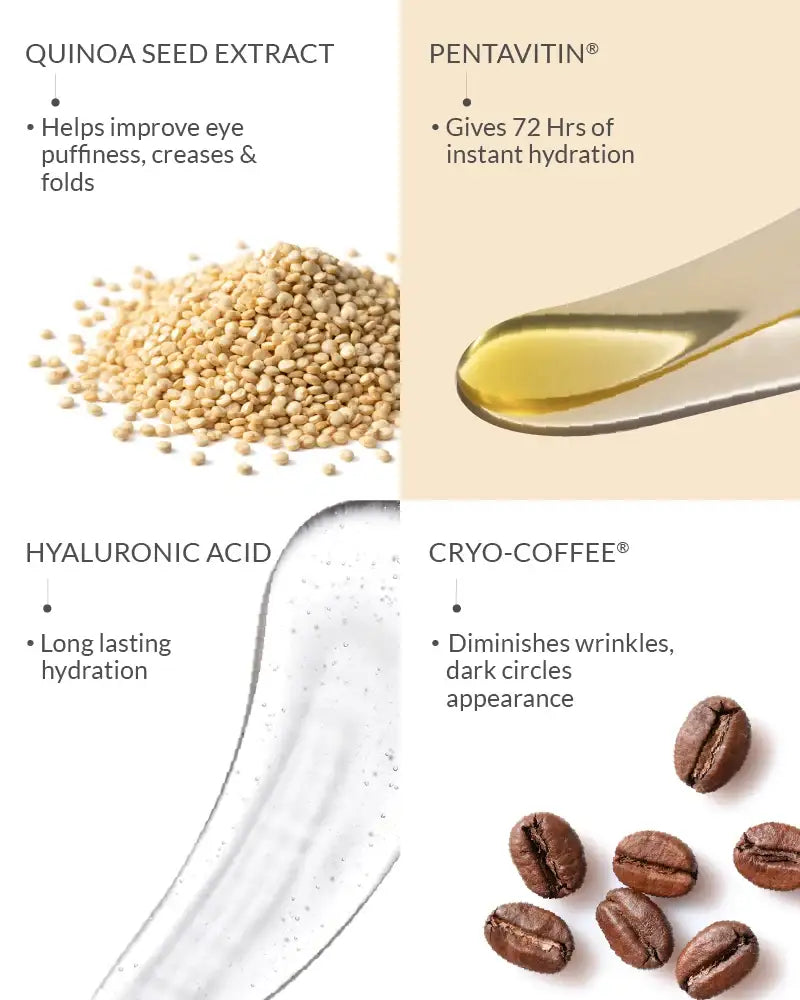 Product ingredients with text on a white background