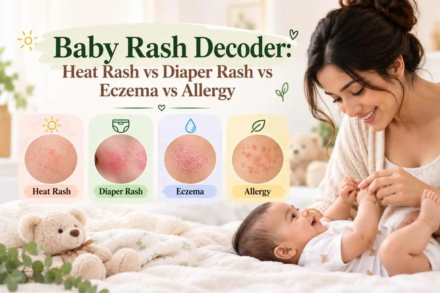 Baby Rash Decoder: Heat Rash vs Diaper Rash vs Eczema vs Allergy - How to Tell Them Apart