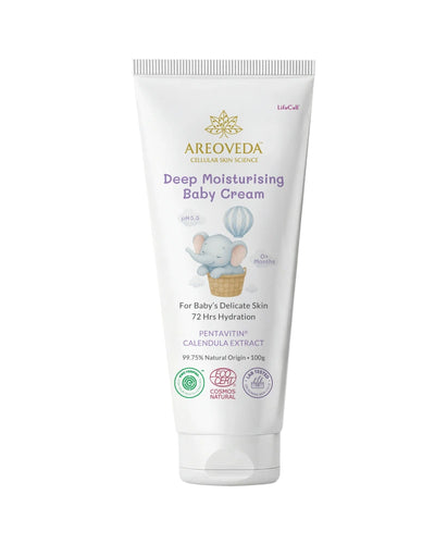 Deep Moisturising Baby Cream for delicate skin, 72 hrs hydration, EWG-verified, natural origin