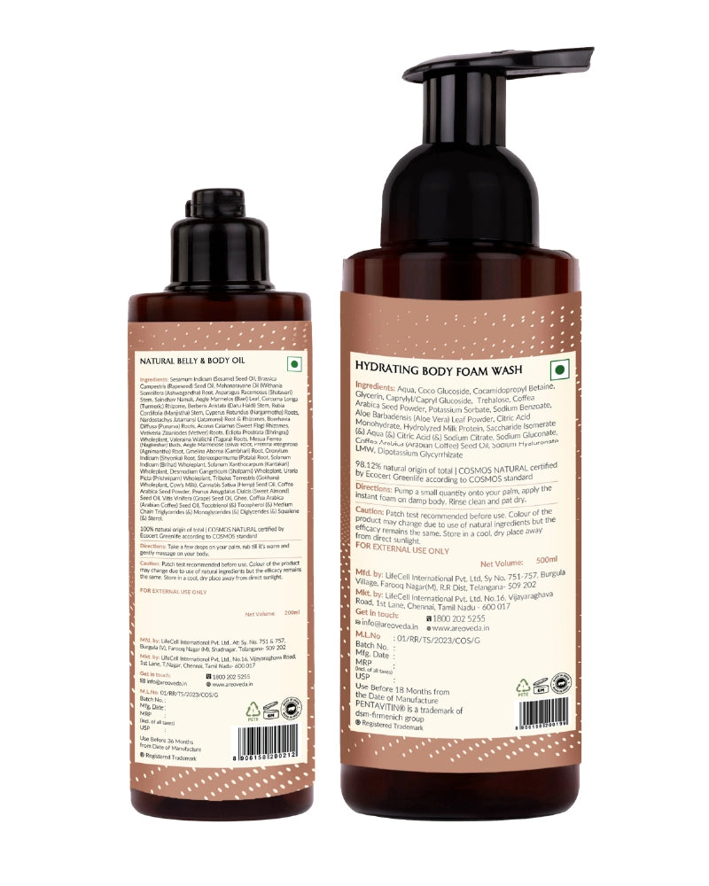 Rejuvenating & Nourishing Kit - belly oil + Body foam wash