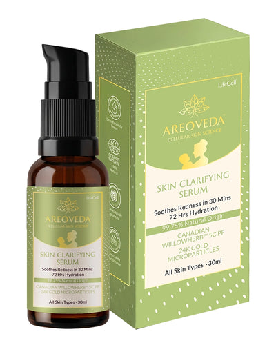 AreoVeda Skin Clarifying Serum with 24K gold microparticles, 99.75% natural, for all skin types, 30ml