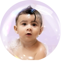 Baby in a bubble